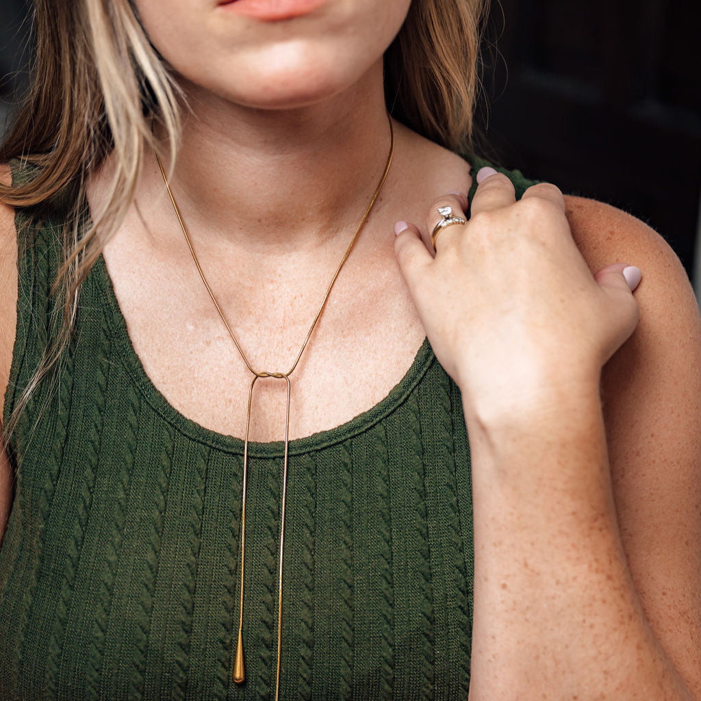 liquid gold wrap necklace elle wrap necklace gold stainless steel