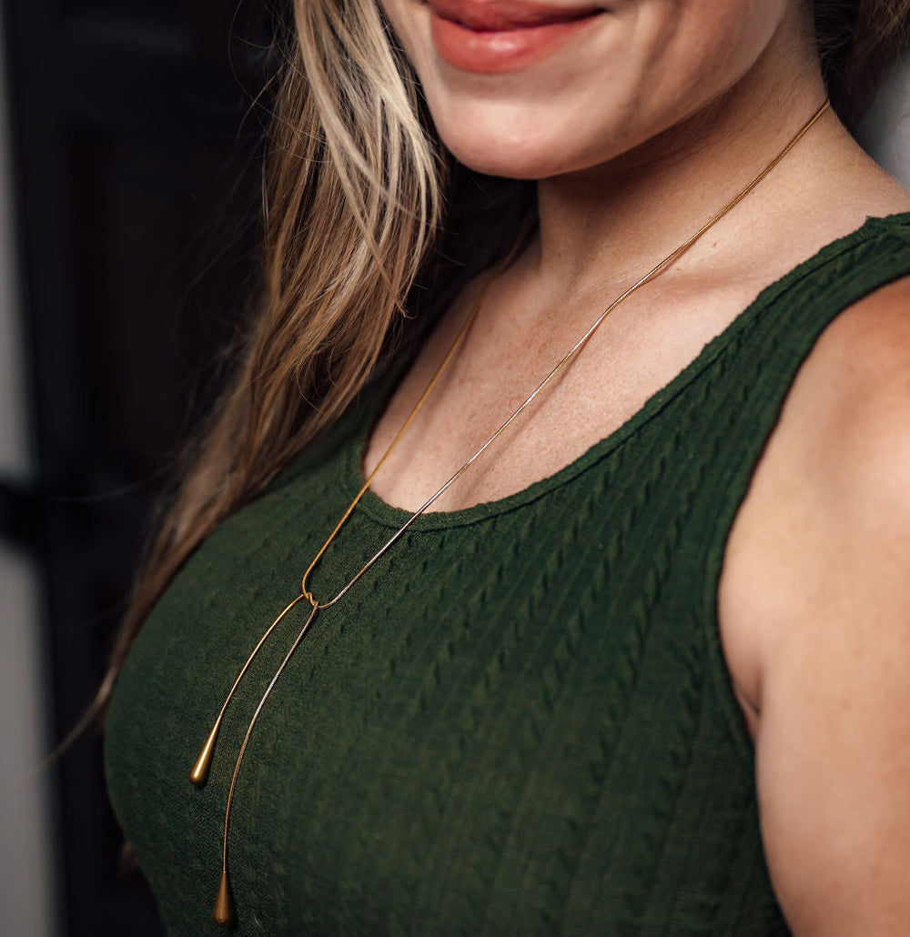 liquid gold wrap necklace elle wrap necklace gold stainless steel