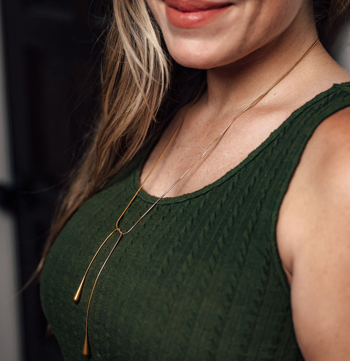 liquid gold wrap necklace elle wrap necklace gold stainless steel