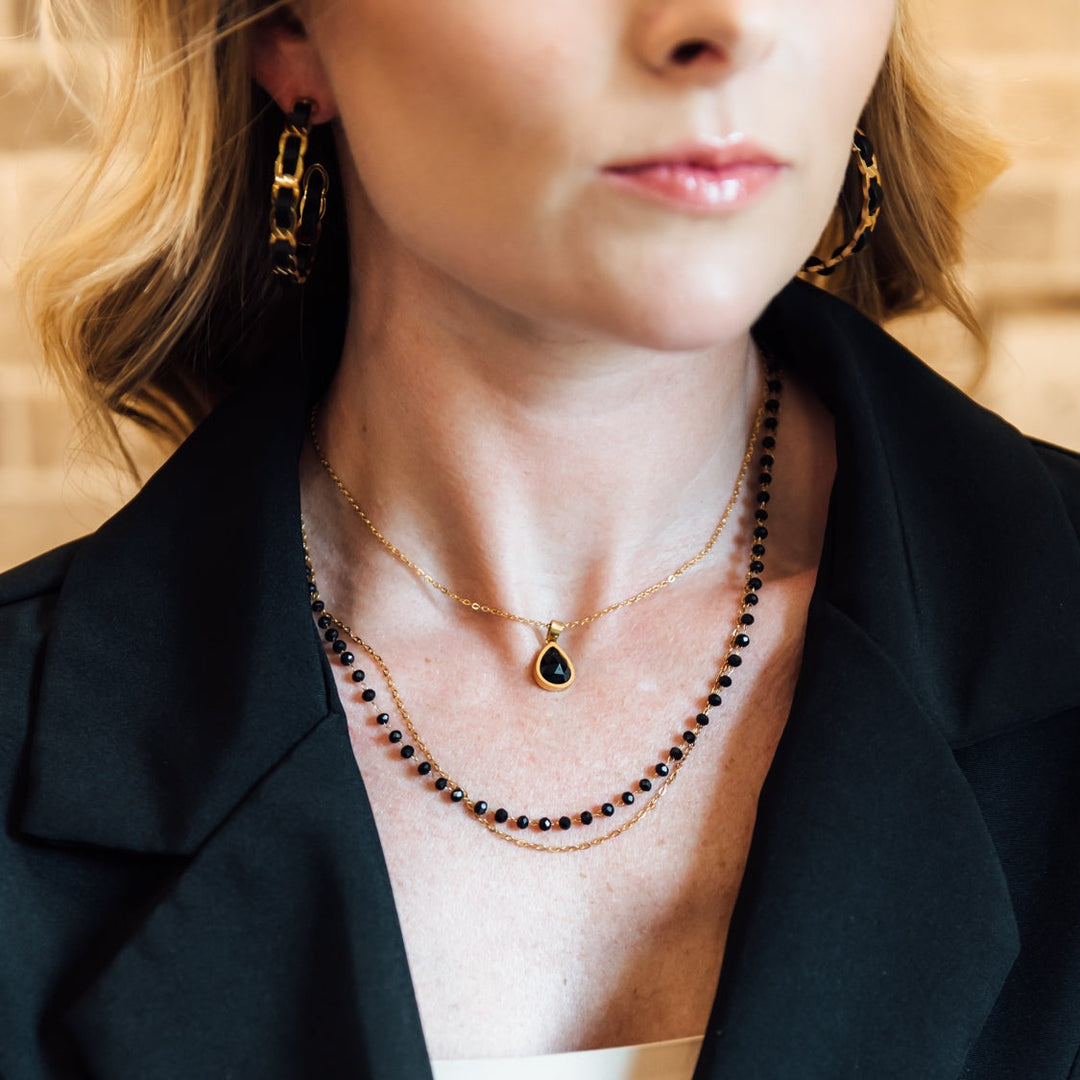 Sarro Necklace in Black Agate