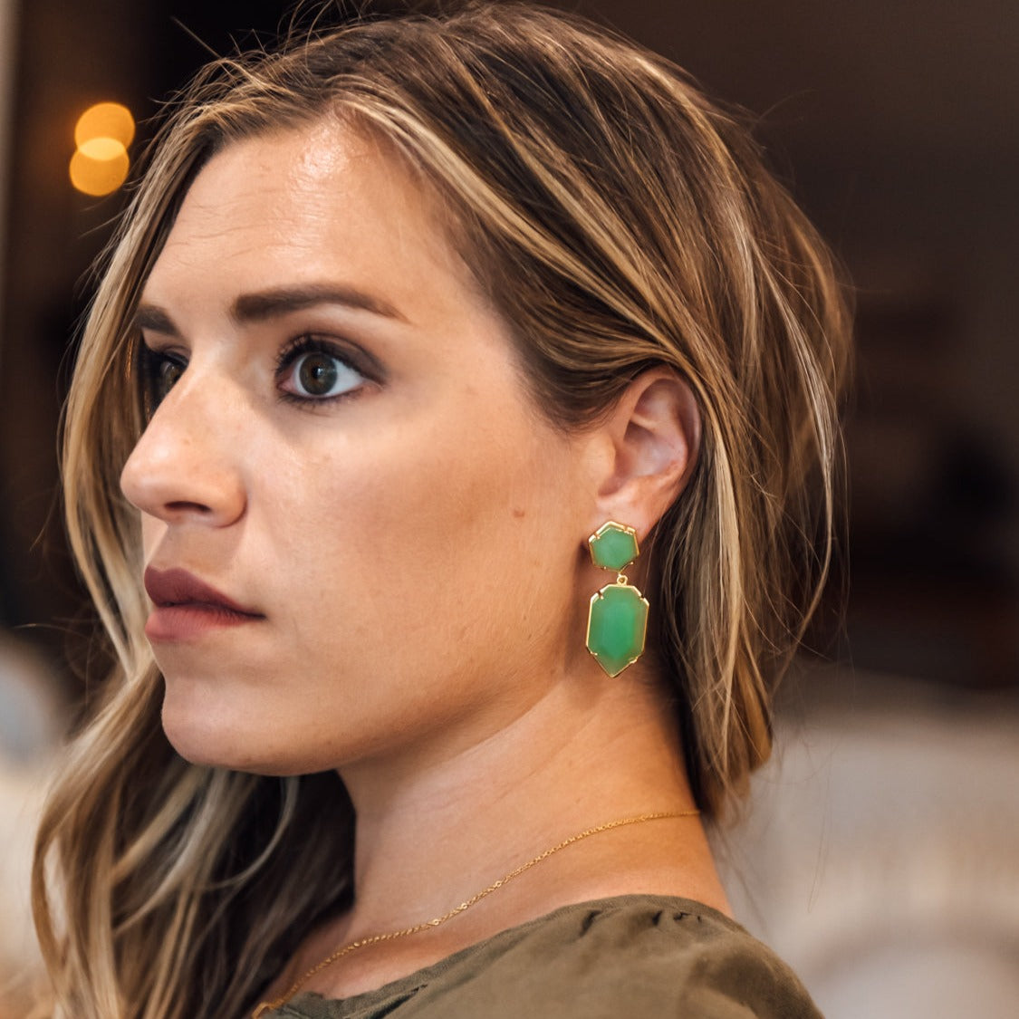 Meredith Earrings in Aventurine