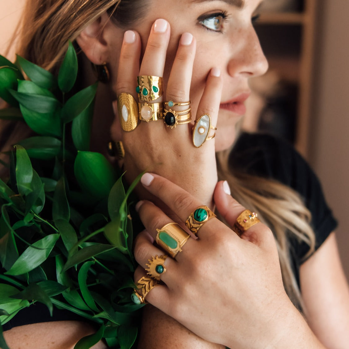 Heather Ring in Malachite