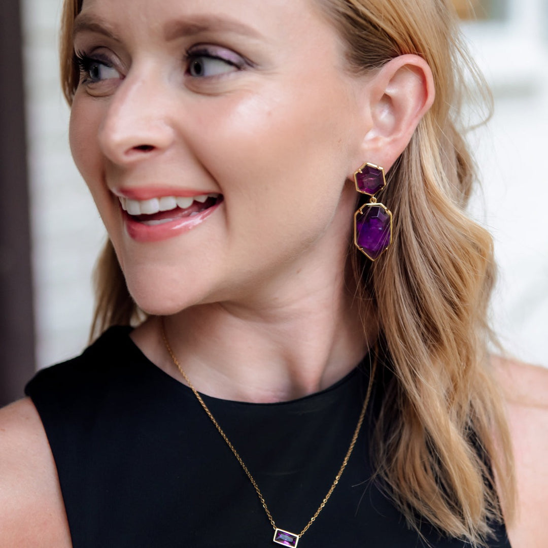 Meredith Earrings in Amethyst