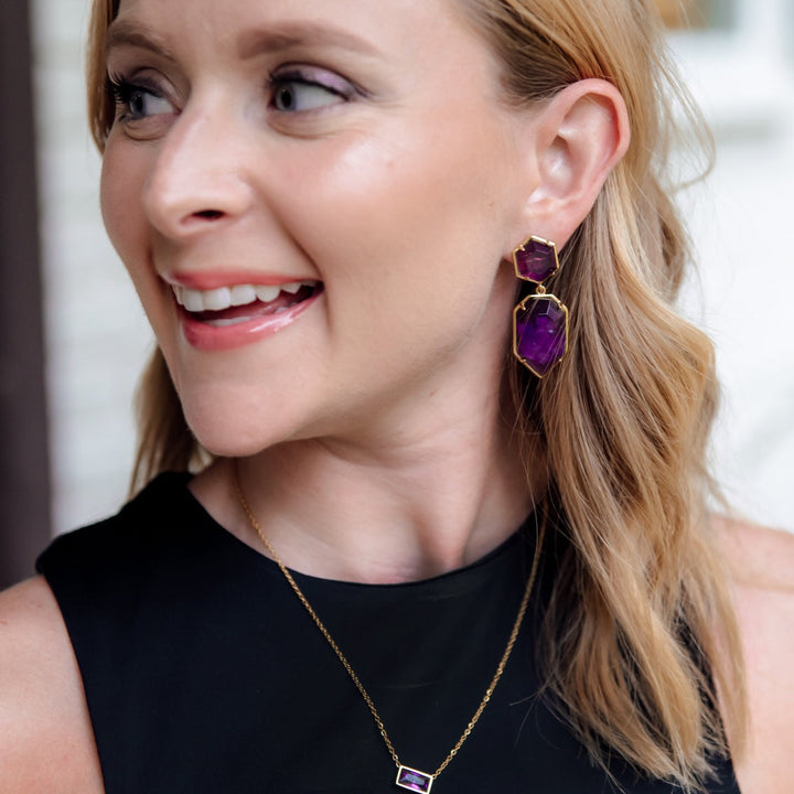 Meredith Earrings in Amethyst