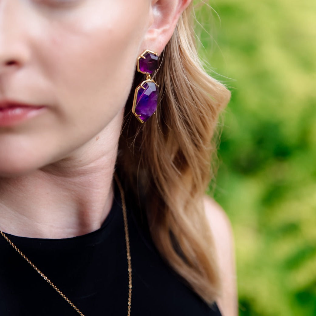 Meredith Earrings in Amethyst