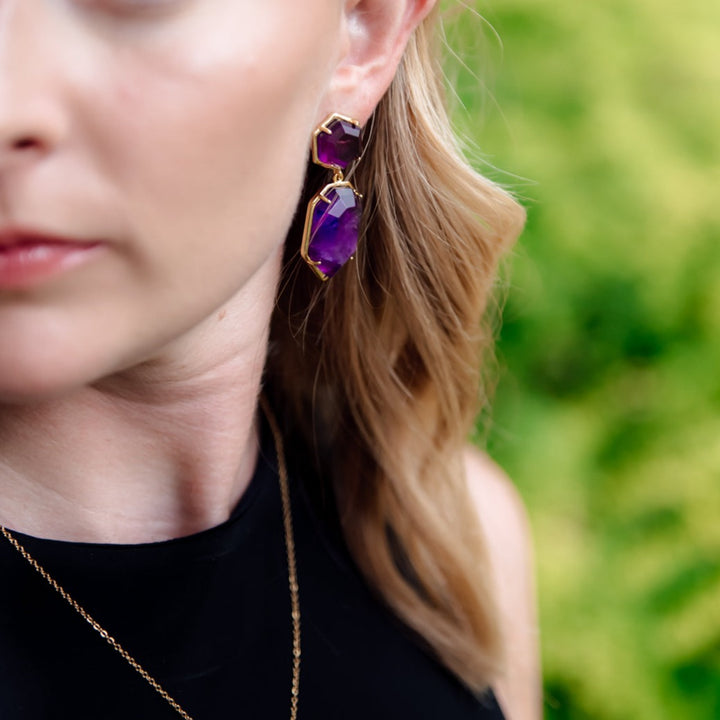 Meredith Earrings in Amethyst