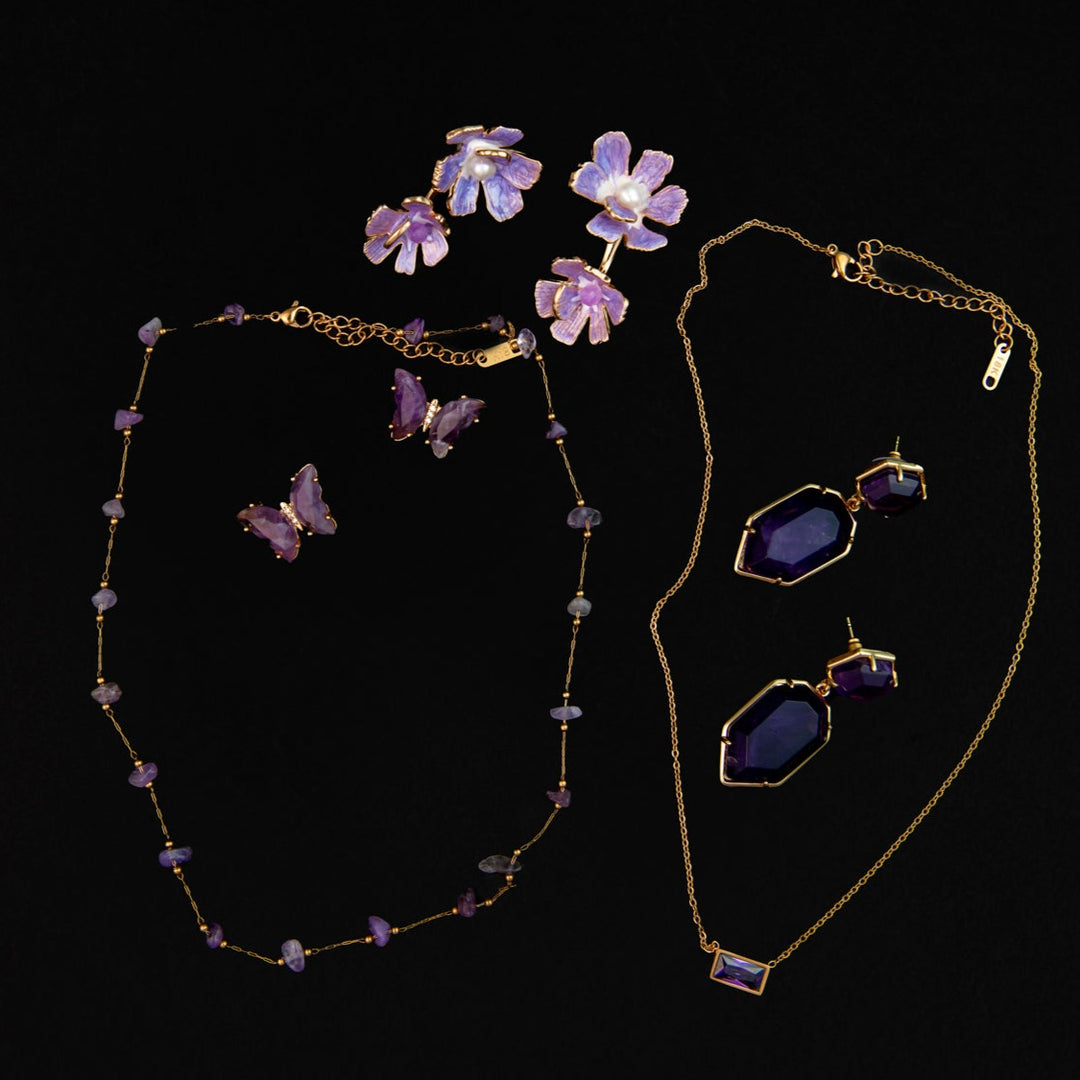 Meredith Earrings in Amethyst