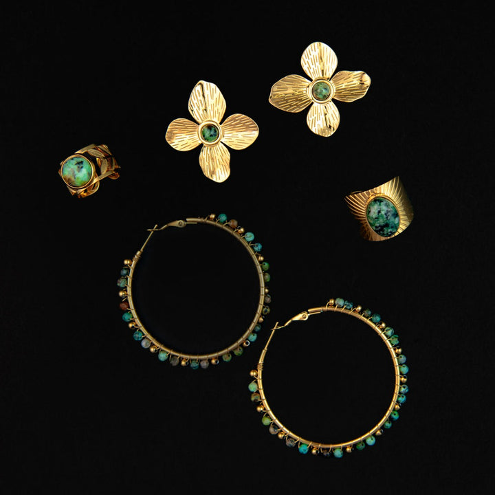 Marian Earrings in African Turquoise