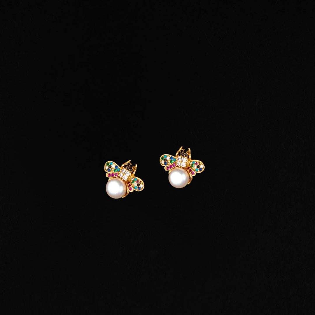 Bee Pearl Studs
