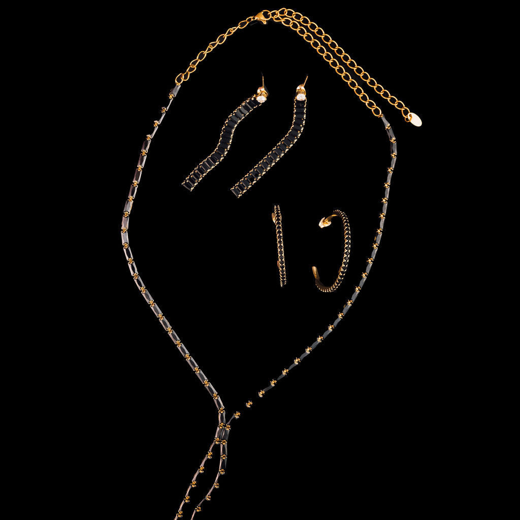 Kelce Hoop Earrings in Black