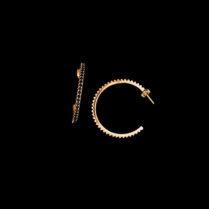 Kelce Hoop Earrings in Black