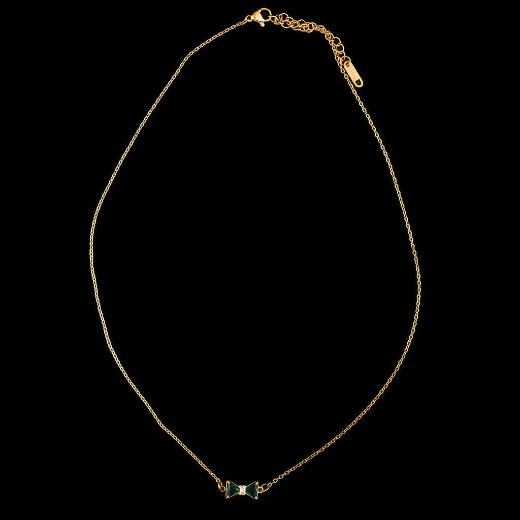 Bow Tie Necklace in Emerald