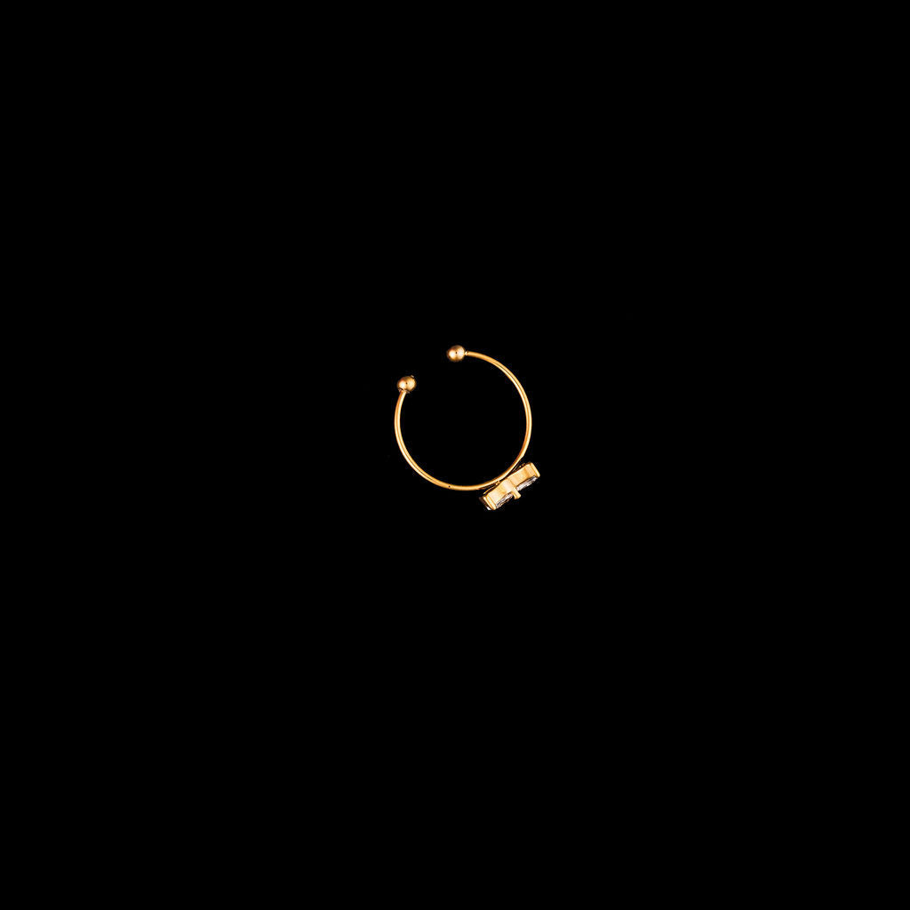 Gold ring  on a black background