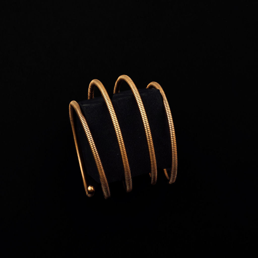 wire wrap coil spring adjustable bracelet cuff gold Kimberly wrap bracelet
