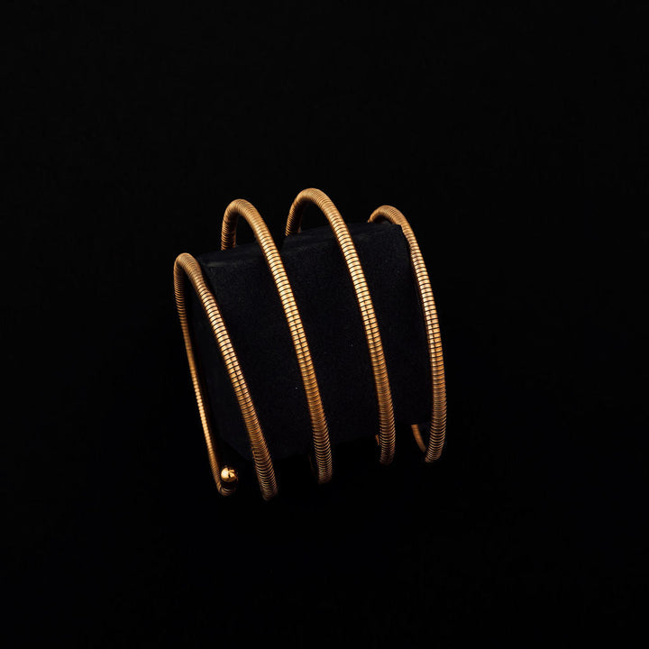 wire wrap coil spring adjustable bracelet cuff gold Kimberly wrap bracelet