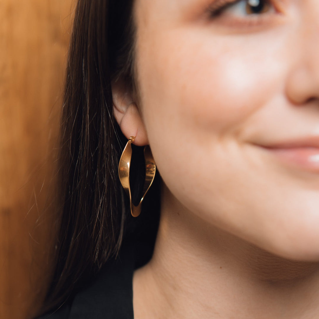 gold plated  stainless steel hoop earrings