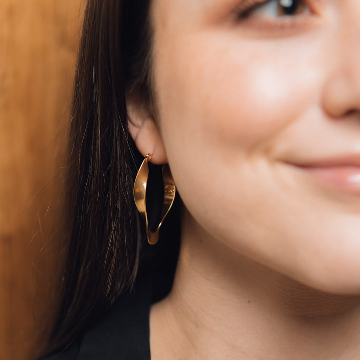 gold plated  stainless steel hoop earrings