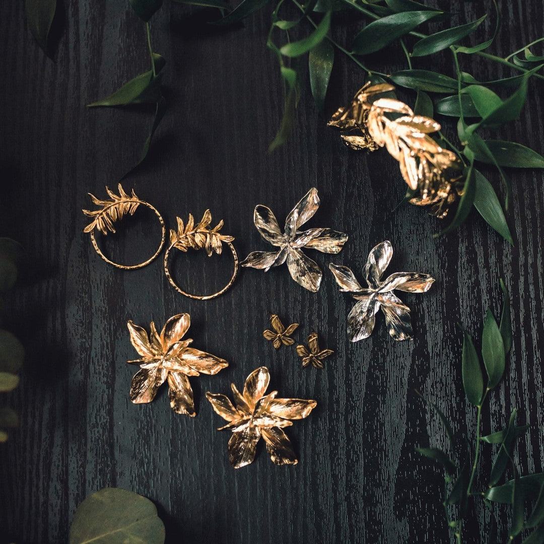 Poinsettia Earrings in Silver