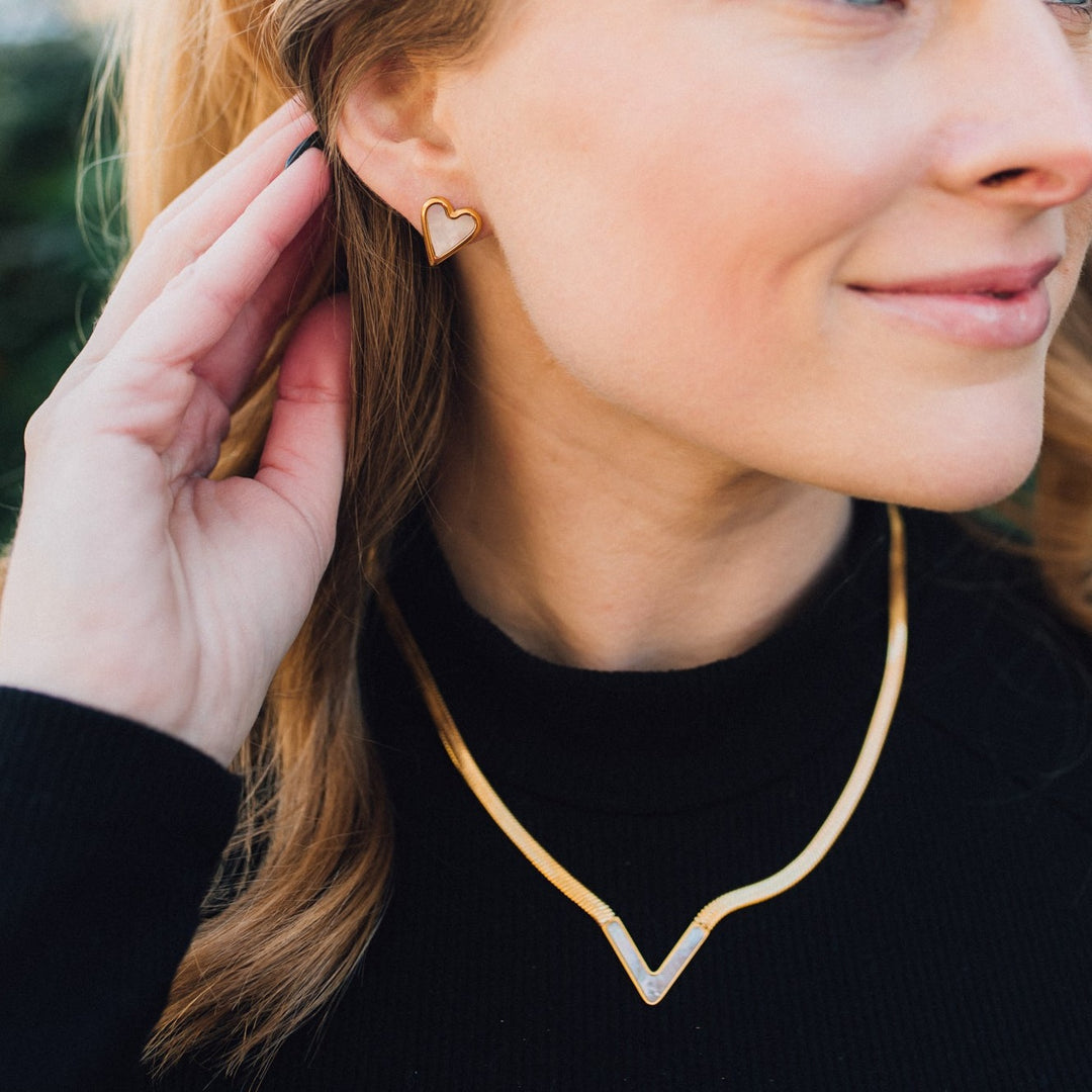 Belle Heart Stud Earrings