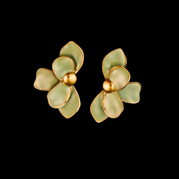 Chica Floral Earrings-Green