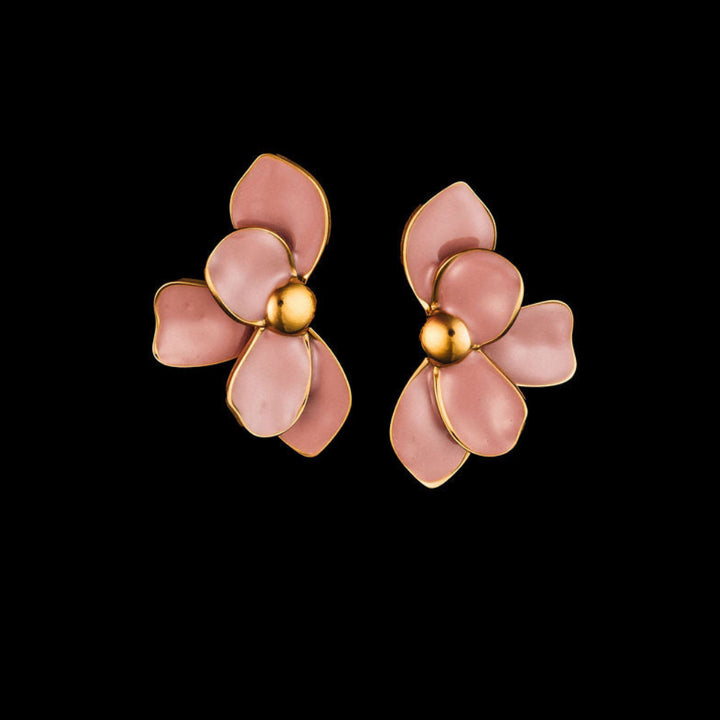 Chica Floral Earrings-Pink