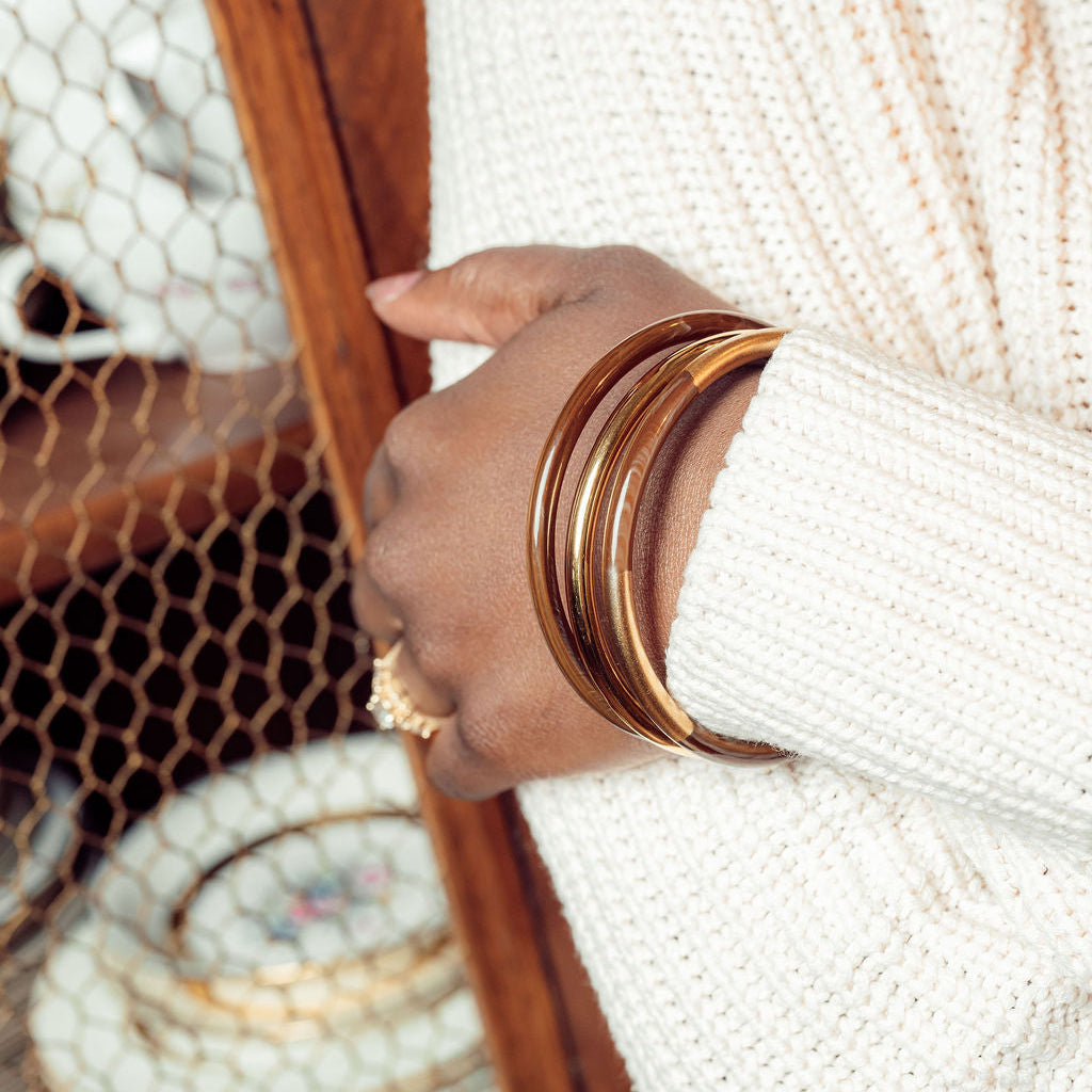 Collete Bangle Set of 3- Brown