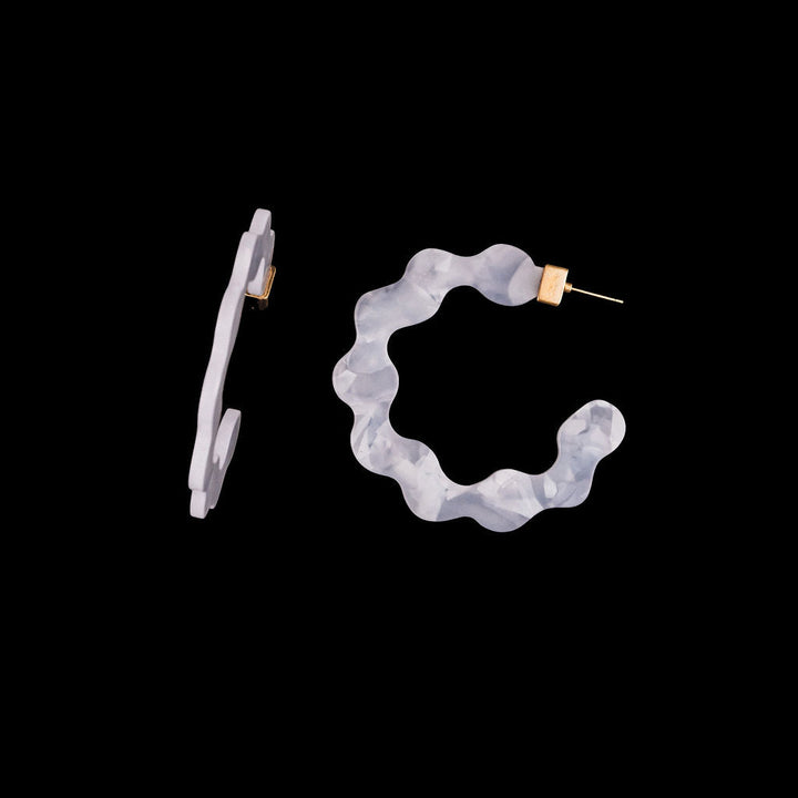 Delilah Acetate Hoops-White