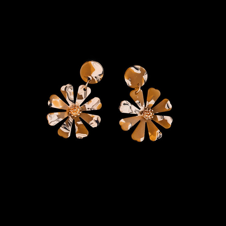 Flora Acetate Earrings- Yellow