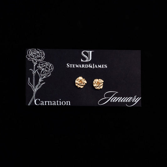 Carnation Micro Stud Earrings- January