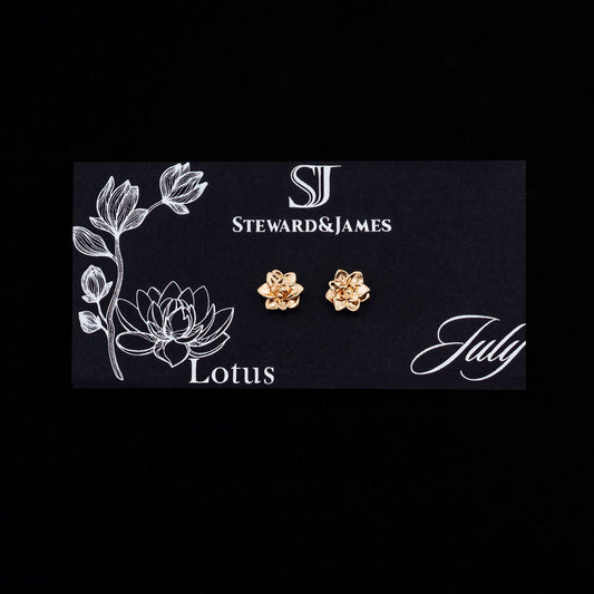 Lotus Micro Stud Earrings- July