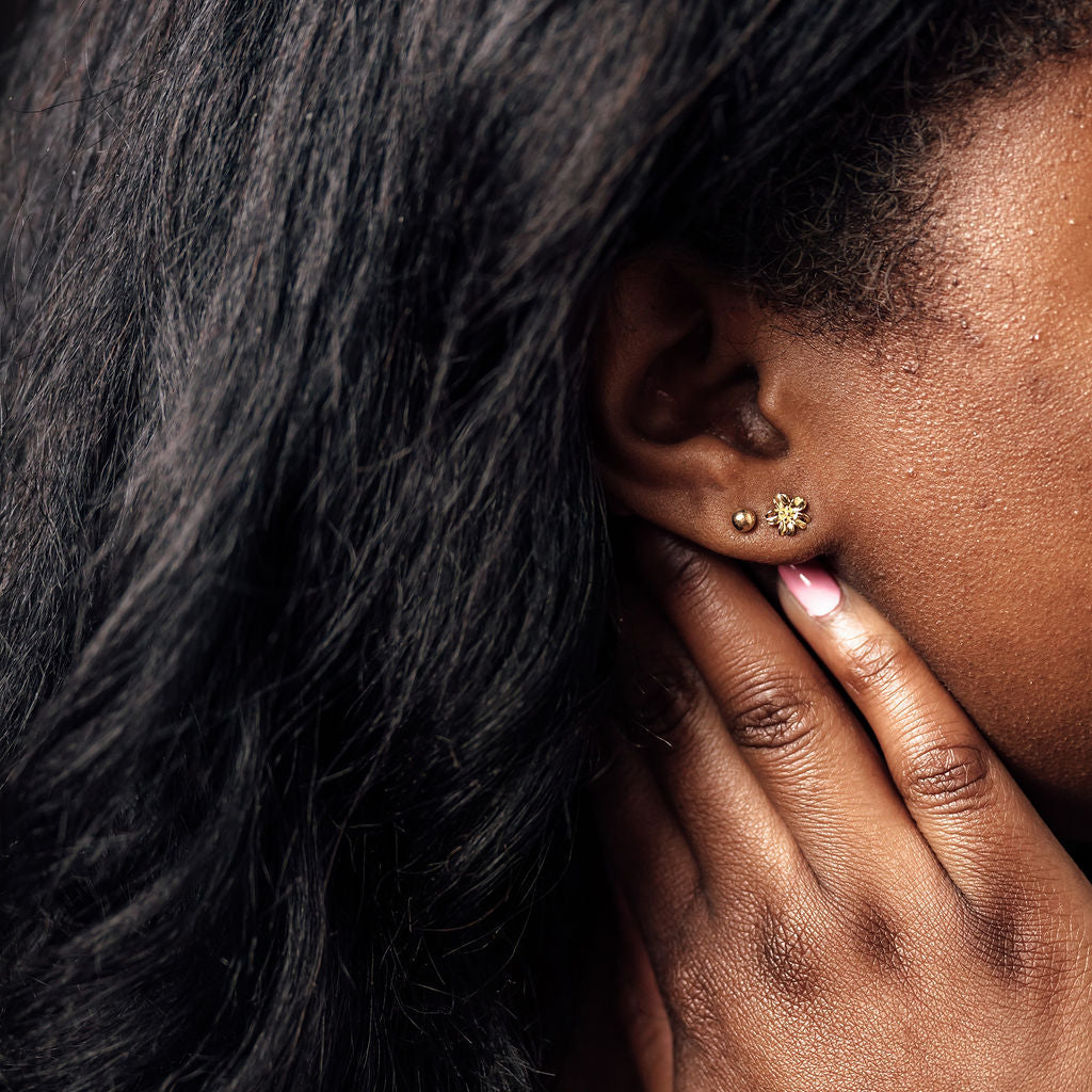 Cherry Blossom Micro Stud Earrings- March