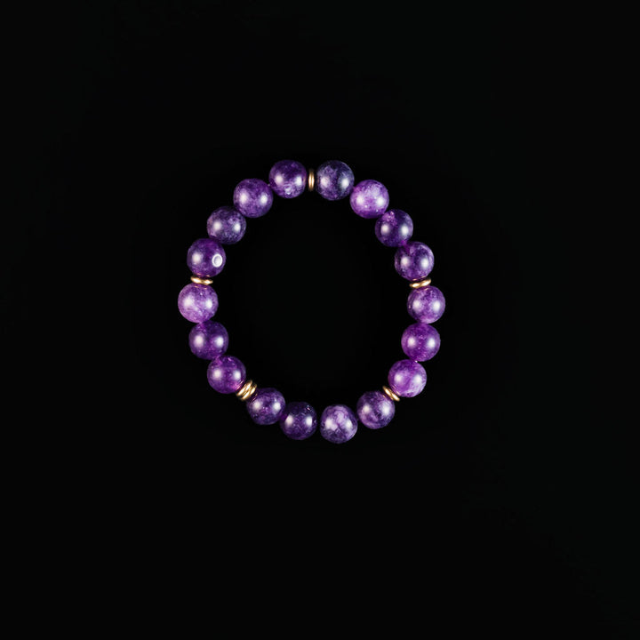 Purple charoite elastic beaded bracelet