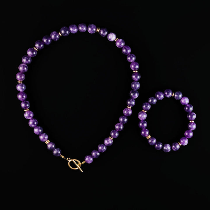 Rally Beaded Necklace-Purple
