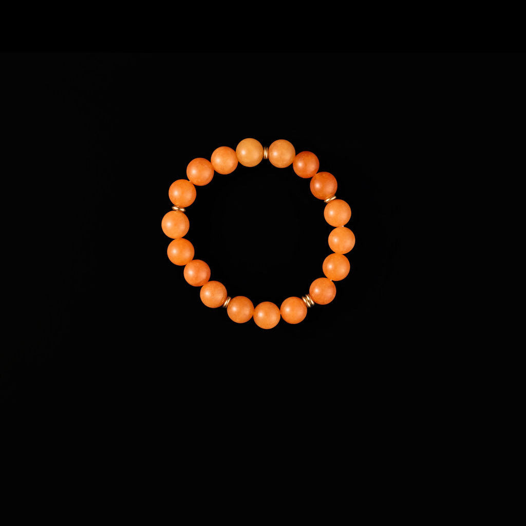  Orange chalcedony elastic beaded bracelet