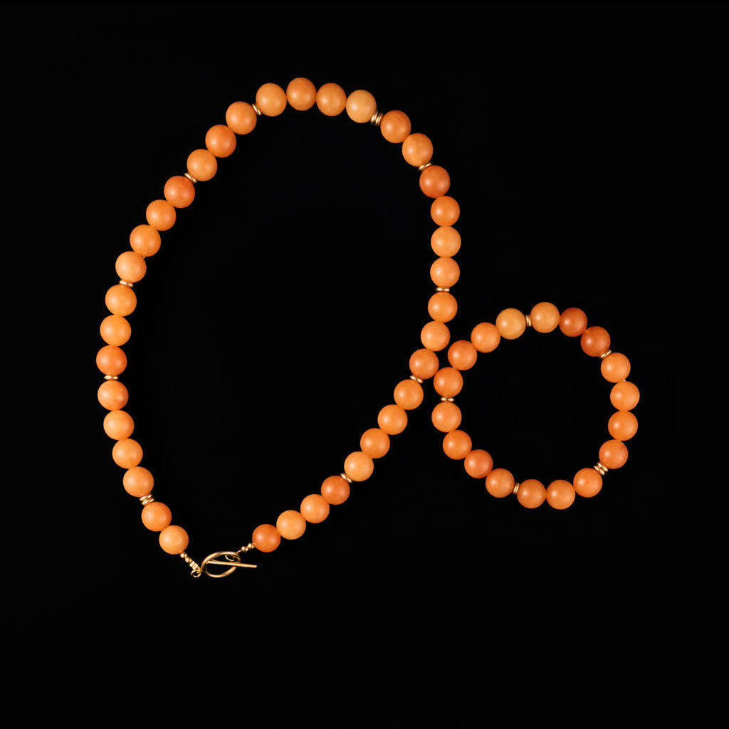 Rally Beaded Necklace-Orange