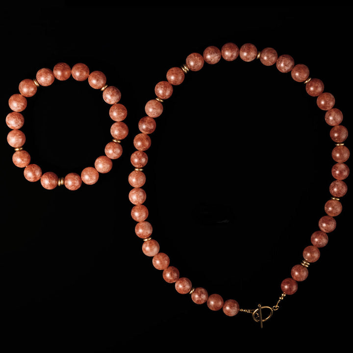 Rally Beaded Necklace- Rose