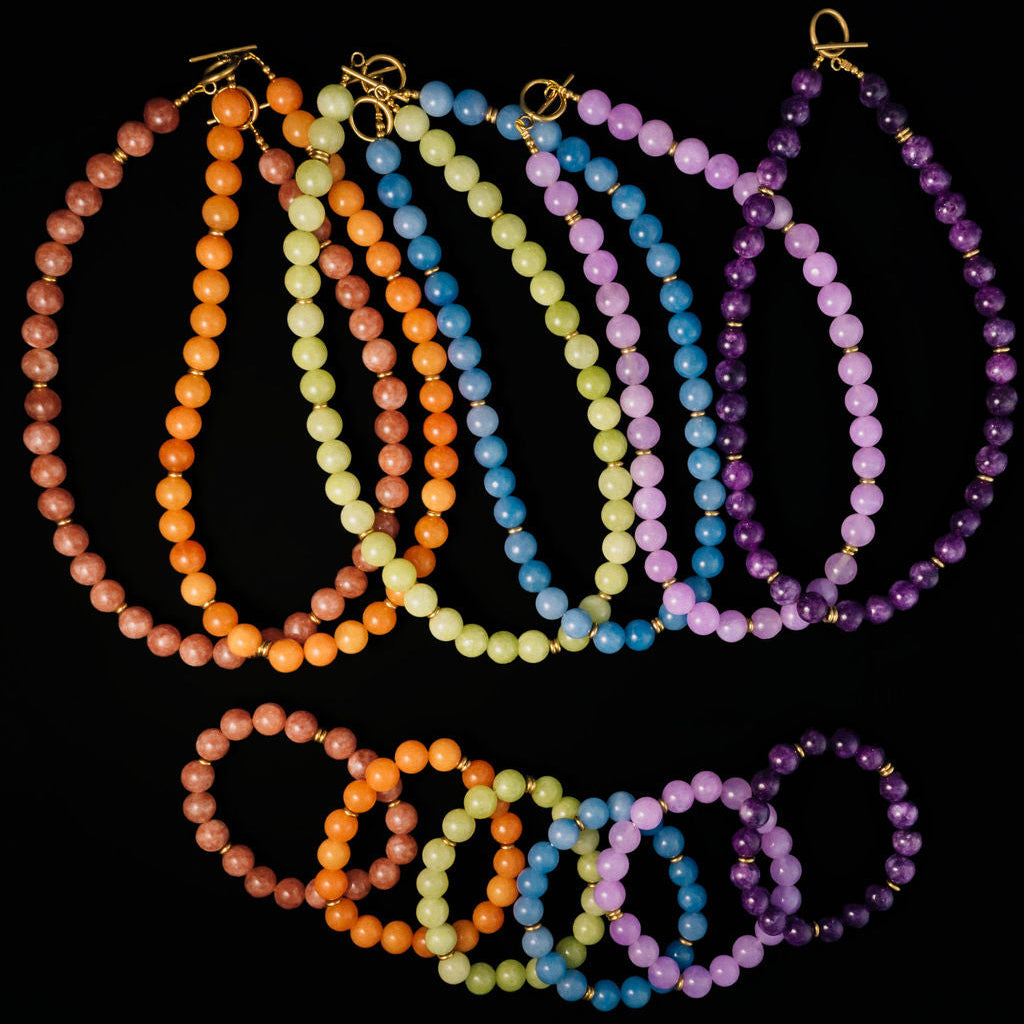 Rally Beaded Necklace-Lilac