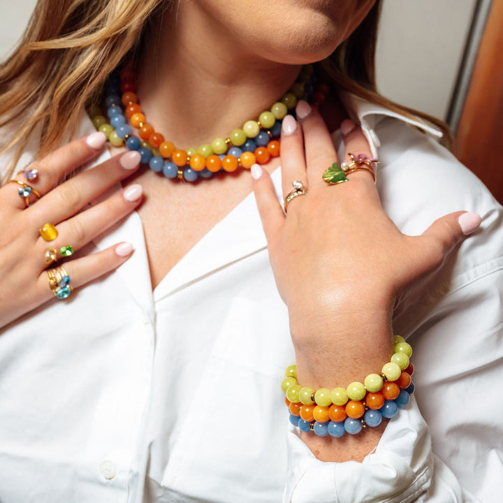 Rally Beaded Bracelet-Orange