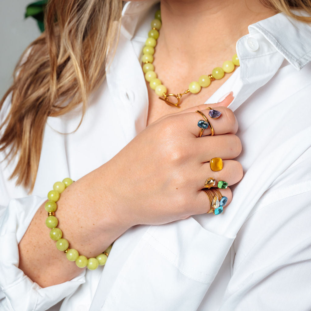 Rally Beaded Bracelet- Citron