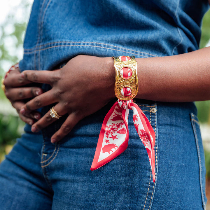 Arkansas Scarf Cuff Bracelet