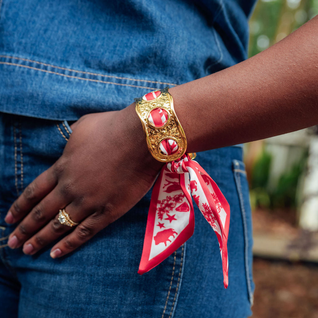 Arkansas Scarf Cuff Bracelet