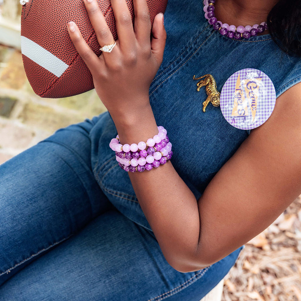 Rally Beaded Bracelet-Lilac
