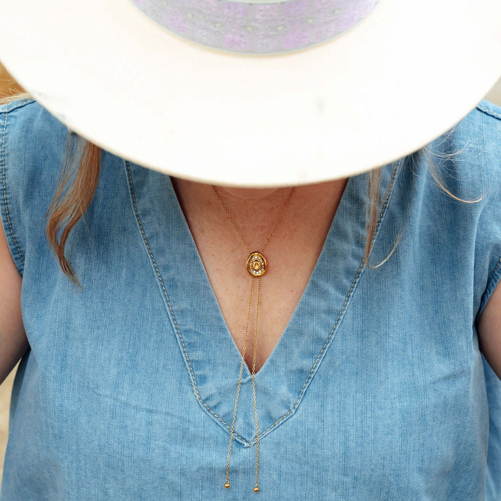 Cowboy Hat Bolo Tie Necklace