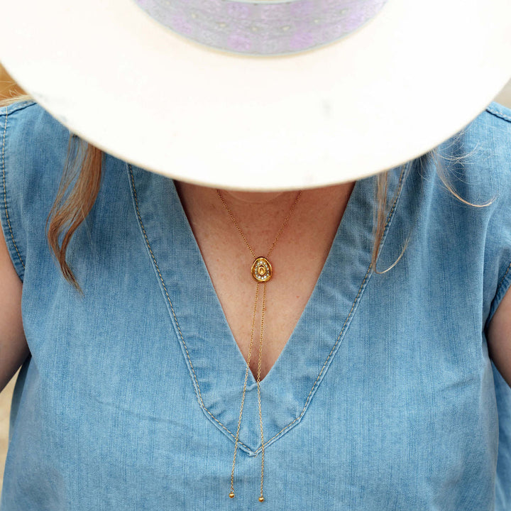 Cowboy Hat Bolo Tie Necklace