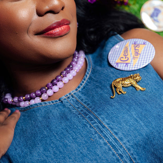 Rally Beaded Necklace-Lilac