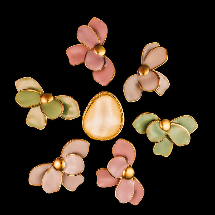 Chica Floral Earrings-Blush