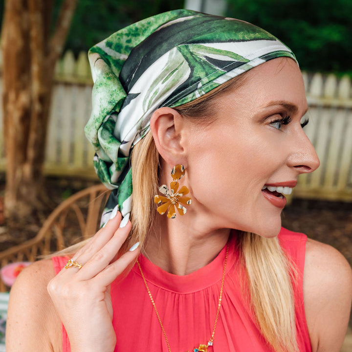Flora Acetate Earrings- Yellow