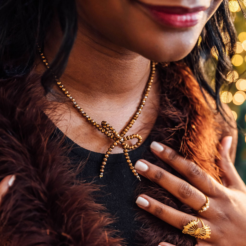 Tinsel Twist Necklace in Bronze