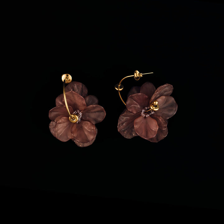 Rosemary Floral Earrings- Mauve