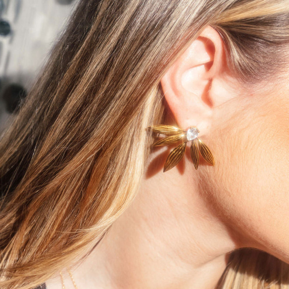 Sparkle Fern Earrings, view 2